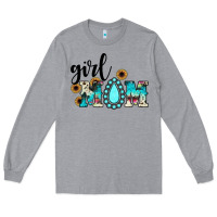 Heather Grey girl mom Long Sleeve Tee - JahusDesignShop