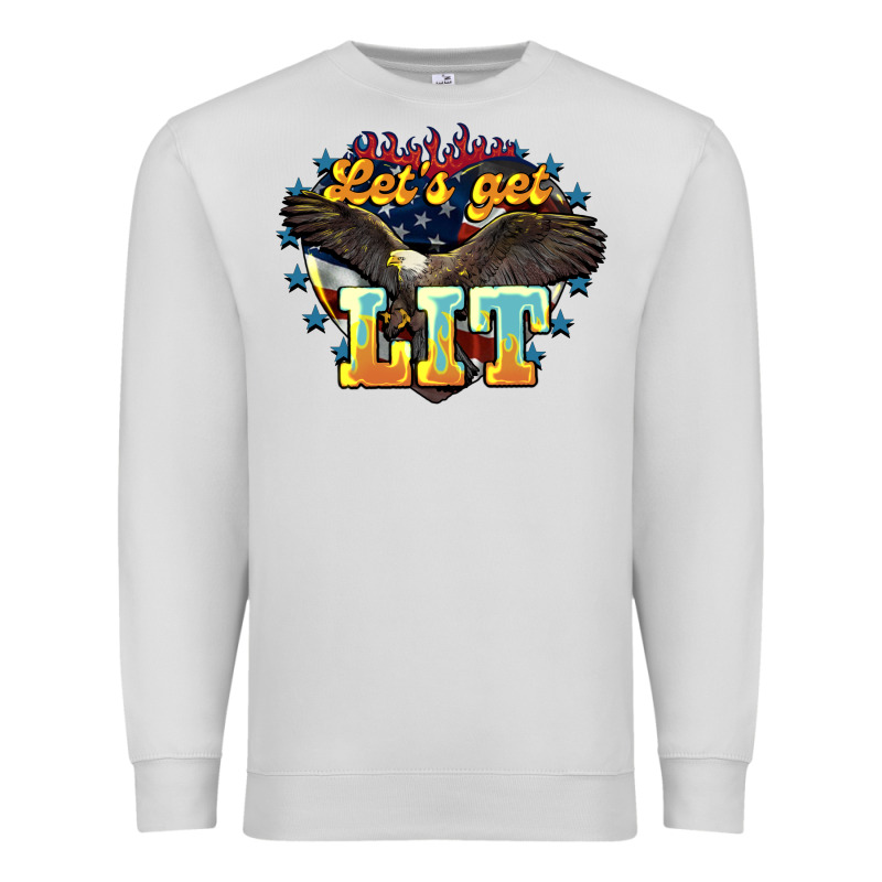 Let's Get Lit America Eagle 4th Of July Premium Sweatshirt by HowdyJamesFarm | Teevron