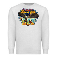 Oatmeal Heather Let's get lit America Eagle 4th of july Premium Sweatshirt - HowdyJamesFarm