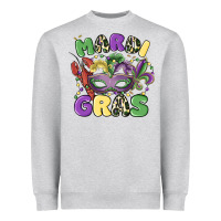Heather Grey mardi gras Heavyweight Sweatshirt - MaliasSmallBusiness