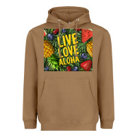 Toasted Coconut live love aloha Heavyweight Hoodie - TumblerDesignByShophia