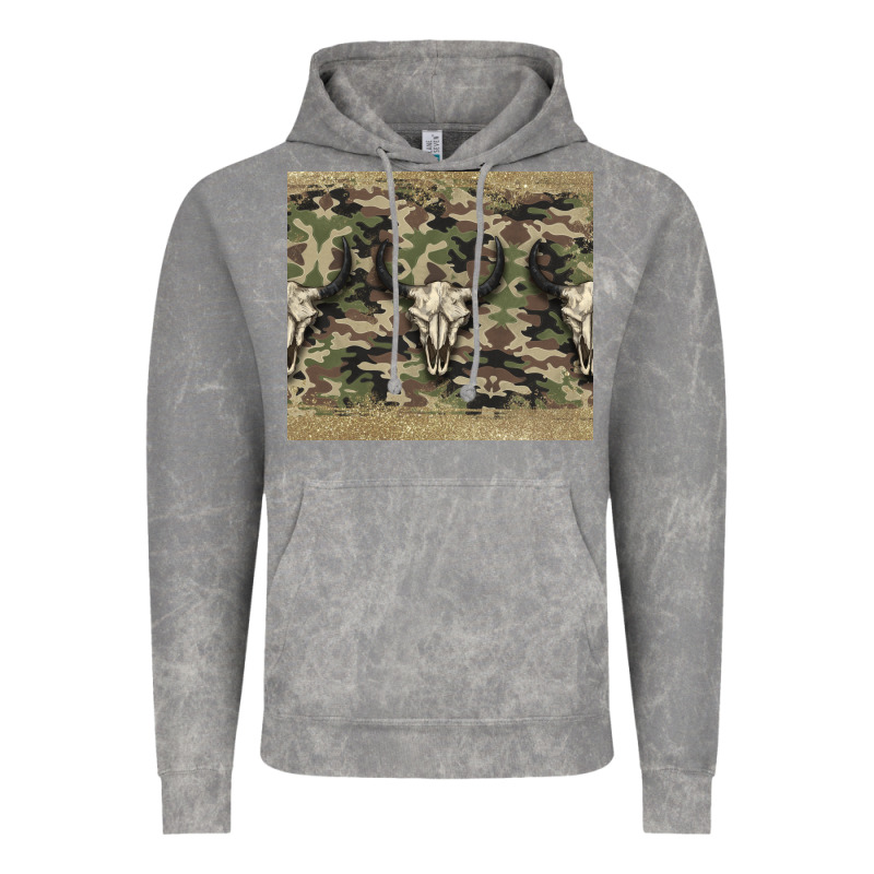 Camouflage Bull Skull Vintage Hoodie by Jasminsmagicworld | Teevron