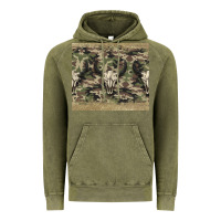 Vintage Olive camouflage bull skull Vintage Hoodie - Jasminsmagicworld