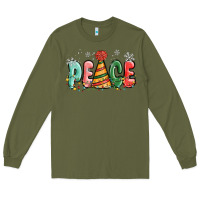 Army Green peace Long Sleeve Tee - MaliasSmallBusiness