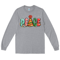 Heather Grey peace Long Sleeve Tee - MaliasSmallBusiness