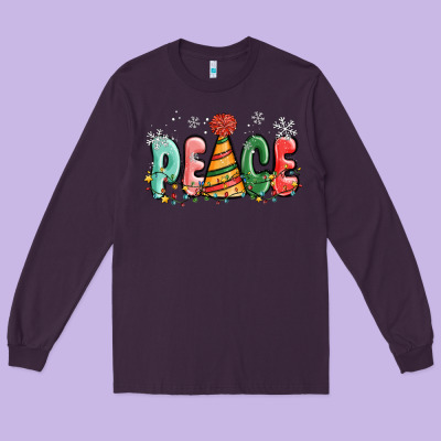 Peace Long Sleeve Tee Designed By Maliassmallbusiness