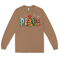 Toasted Coconut peace Long Sleeve Tee - MaliasSmallBusiness