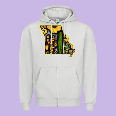 Western Missouri Map Sunflower And Cactus Pattern Zipper Hoodie Designed By Bettercallsaul
