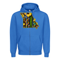 True Royal Western Missouri Map Sunflower And Cactus Pattern Zipper Hoodie - Bettercallsaul