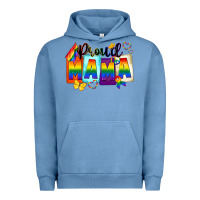 Pigment Pebble Blue Proud mama Mother's Day Urban Hoodie - FaDigitalArtStudio