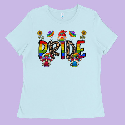 Pride Gnome Ladies Tee Designed By Cowhidedigitalart