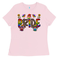 Bubblegum Pink pride gnome Ladies Tee - CowhideDigitalArt