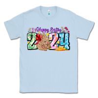 Dusty Blue Happy Easter 2024 Classic Tee - CowhideDigitalArt