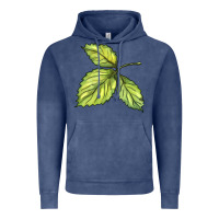 Vintage Denim green leaf Vintage Hoodie - BarkalooDesign