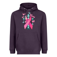 Plum Cancer Cross Cancer Awareness Heavyweight Hoodie - HowdyJamesFarm