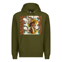 Army Green horses with sunflowers Premium Hoodie - TumblerDesignByShophia