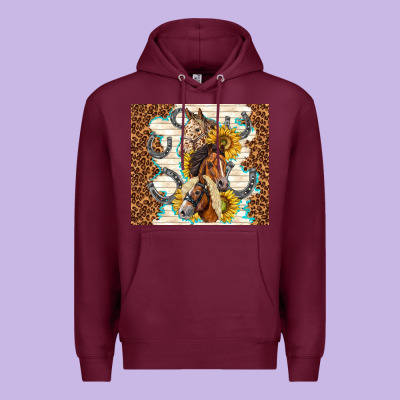 Horses With Sunflowers Premium Hoodie Designed By Tumblerdesignbyshophia