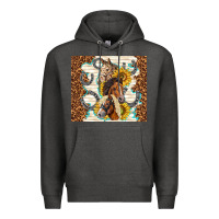 Charcoal Heather horses with sunflowers Premium Hoodie - TumblerDesignByShophia