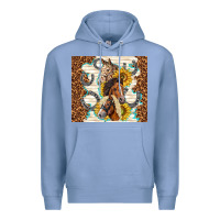 Colony Blue horses with sunflowers Premium Hoodie - TumblerDesignByShophia