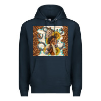 Navy horses with sunflowers Premium Hoodie - TumblerDesignByShophia