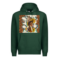 Sports Green horses with sunflowers Premium Hoodie - TumblerDesignByShophia