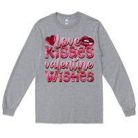 Heather Grey love kisses valentine wishes Long Sleeve Tee - NancyCooperArtShop
