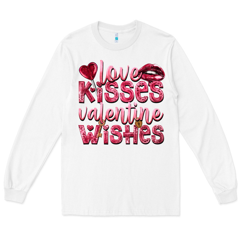 Love Kisses Valentine Wishes Long Sleeve Tee by NancyCooperArtShop | Teevron