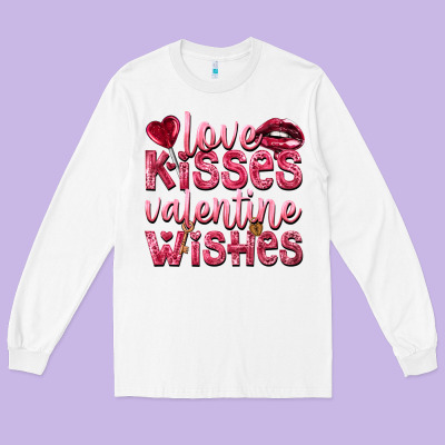 Love Kisses Valentine Wishes Long Sleeve Tee Designed By Nancycooperartshop