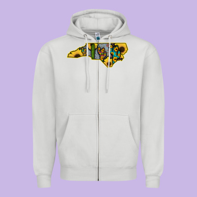 Western North Carolina Map Sunflower Zipper Hoodie Designed By Bettercallsaul
