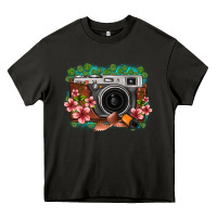 Asphalt floral lotus leaf film roll vintage camera Heavy Core Tee - FaDigitalArtStudio