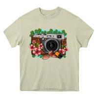 Mossy floral lotus leaf film roll vintage camera Heavy Core Tee - FaDigitalArtStudio
