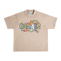 French Oak easter cross with bunny Urban Heavy Tee - MaliasSmallBusiness
