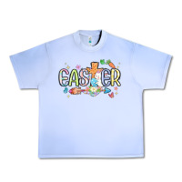 Grape Ice easter cross with bunny Urban Heavy Tee - MaliasSmallBusiness