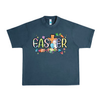 Midnight Navy easter cross with bunny Urban Heavy Tee - MaliasSmallBusiness