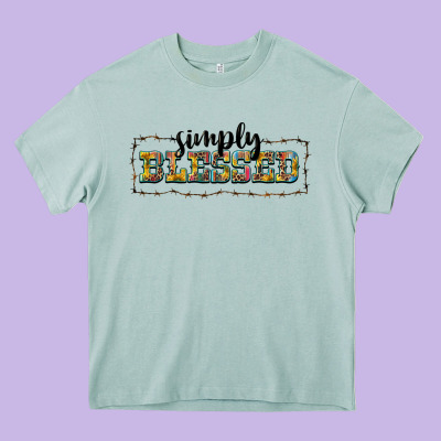Simply Blessed Heavy Core Tee Designed By Barkaloodesign