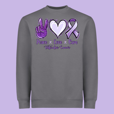 Peace Love Cure Testicular Cancer Heavyweight Sweatshirt Designed By Nancycooperartshop