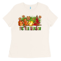 Bone Tis The Season Christmas With Softball And Gingerbread Man Ladies Tee - FaDigitalArtStudio