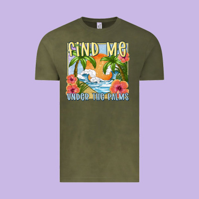 Find Me Under The Palms Vintage Tee Designed By Maliassmallbusiness