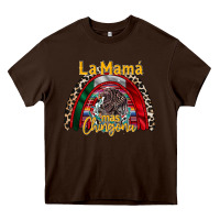Chocolate Brown la mama mas chingona Heavy Core Tee - RacoonDesign