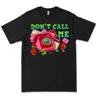 Black dont call me with pink phone and letters Premium Tee - AdoDesignShop