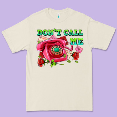 Dont Call Me With Pink Phone And Letters Premium Tee Designed By Adodesignshop