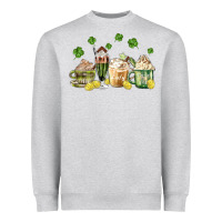 Heather Grey patricks day coffee Heavyweight Sweatshirt - MaliasSmallBusiness