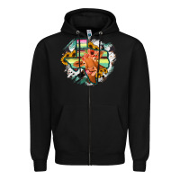 Black Western Texas Flag Cow Portrarit Zipper Hoodie - Bettercallsaul