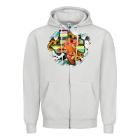 Dove Grey Western Texas Flag Cow Portrarit Zipper Hoodie - Bettercallsaul