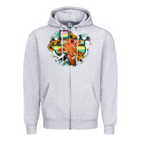 Heather Grey Western Texas Flag Cow Portrarit Zipper Hoodie - Bettercallsaul