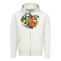 Oatmeal Heather Western Texas Flag Cow Portrarit Zipper Hoodie - Bettercallsaul