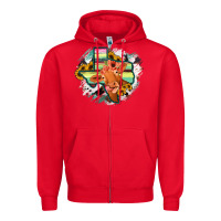Red Western Texas Flag Cow Portrarit Zipper Hoodie - Bettercallsaul