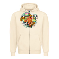 Western Texas Flag Cow Portrarit Zipper Hoodie | Teevron