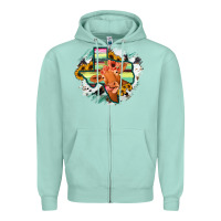 Seafoam Western Texas Flag Cow Portrarit Zipper Hoodie - Bettercallsaul