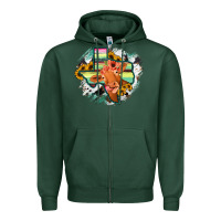Sports Green Western Texas Flag Cow Portrarit Zipper Hoodie - Bettercallsaul